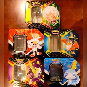 5 Empty Pokemon Collector's Tins